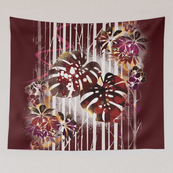 Item preview, Tropical leaf pattern #1 - Red designed and sold by ArtSea-Bubble.