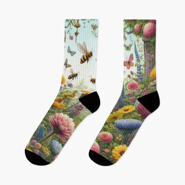 Item preview, Enchanted Garden Where Bees Dance and Flowers Sing Harmony designed and sold by ArtComixHaven.