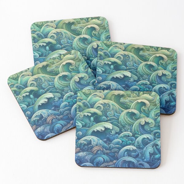 Item preview, Ocean's Embrace The Infinite Dance of Waves and Life designed and sold by ArtComixHaven.