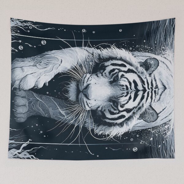 Item preview, Monochromatic Tiger Underwater designed and sold by TomFrontierArt.
