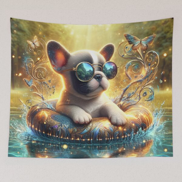 Item preview, Poolside Paws: Frenchie Fun in the Sun designed and sold by ki-mer-a.