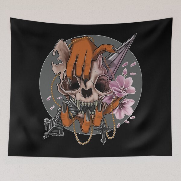 Item preview, Silver moon skull cat designed and sold by Dugleidy  Santos.