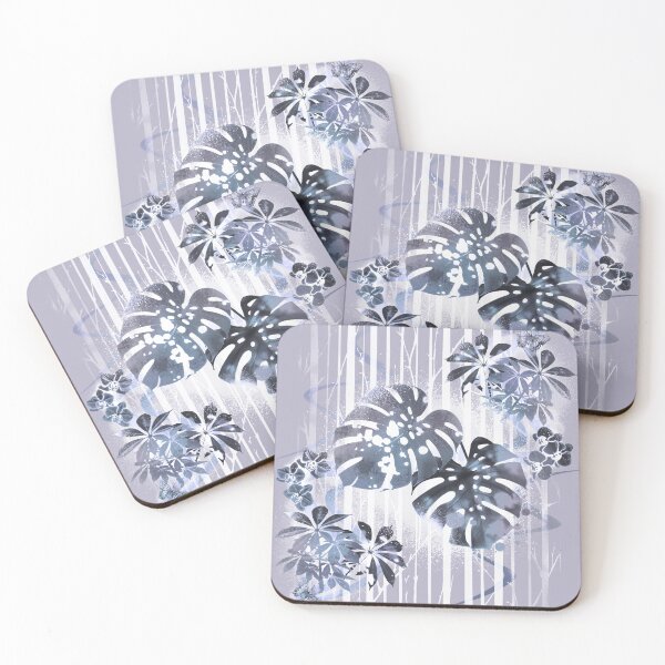 Item preview, Tropical leaf pattern #1 - Silver designed and sold by ArtSea-Bubble.