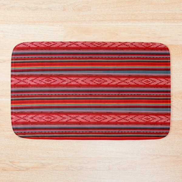 Item preview, Bright red mexican stripes embroidered serape blanket rebozo designed and sold by T-Mex.