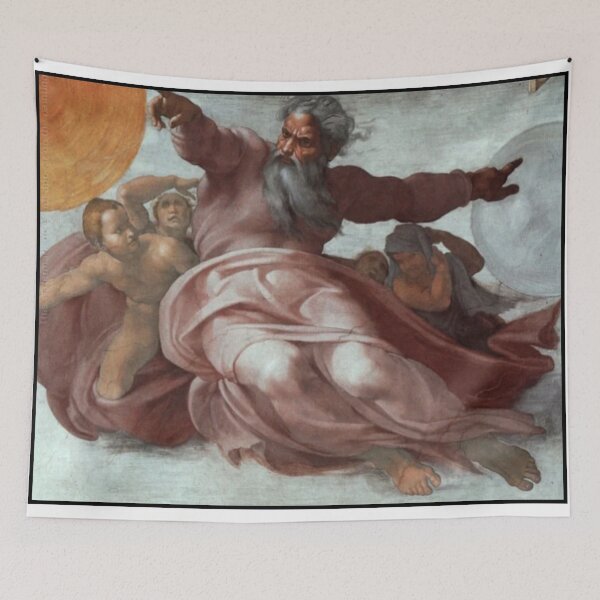 Item preview, Creation of the Sun, Moon, and Planets by Michelangelo designed and sold by artBeatandSoul.