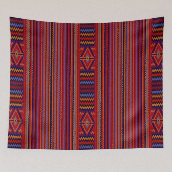 Item preview, Autumn colors mexican rebozo fabric boho chic folk art  designed and sold by T-Mex.
