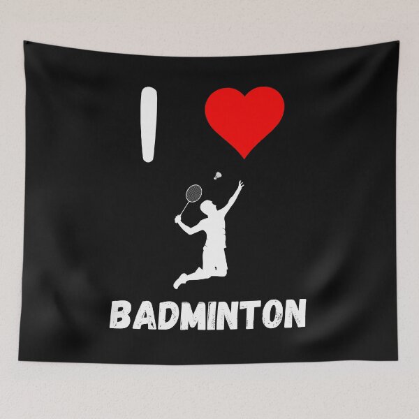 Item preview, I love Badminton red heart Badminton passion racquet smashing  designed and sold by Artstastic.