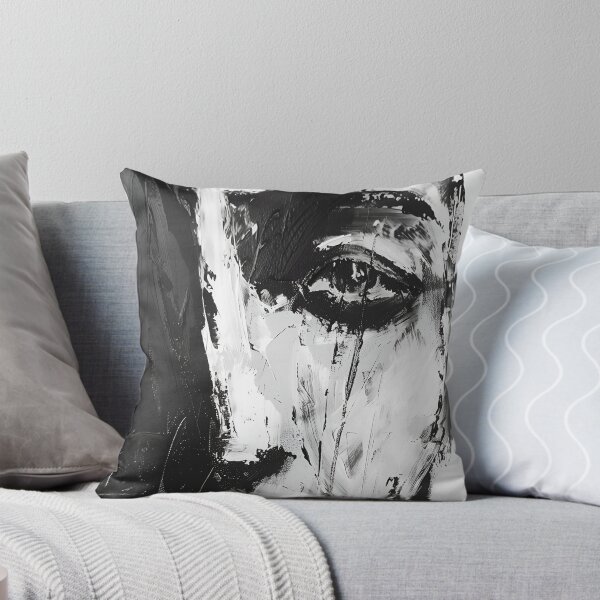 Item preview, Man Face Black and White Abstract Art designed and sold by sheprint.