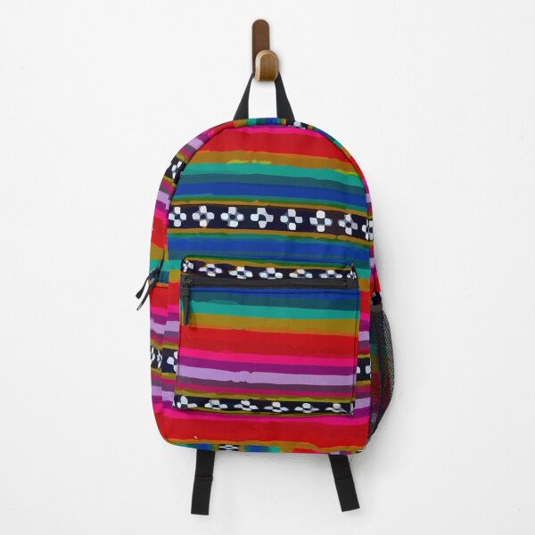 Item preview, Orange and blue serape blanket colorful embroidery dopamine decor designed and sold by T-Mex.