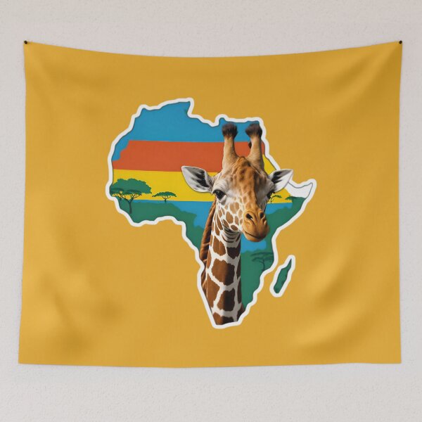 Item preview, Map Of Africa With A Giraffe designed and sold by TheArtOfPat.
