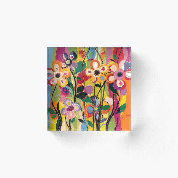 Item preview, Estampado de flores abstractas de colores brillantes y maravillosos designed and sold by PrettyPinkSkies.