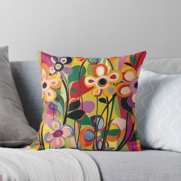 Aperçu de l'œuvre Impression de fleurs abstraites colorées et groovy lumineuses créée et vendue par PrettyPinkSkies.