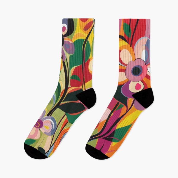 Aperçu de l'œuvre Impression de fleurs abstraites colorées et groovy lumineuses créée et vendue par PrettyPinkSkies.