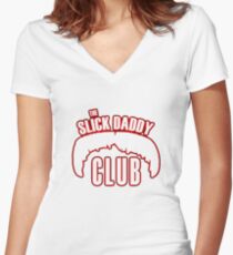 slick daddy club Women's Fitted V-Neck T-Shirt