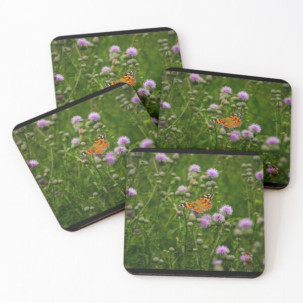 Item preview, Painted Lady Butterfly in Wild Thistle Field designed and sold by Diamondback Designs.