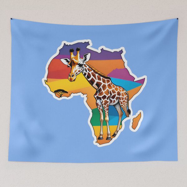 Item preview, Map Of Africa With A Giraffe designed and sold by TheArtOfPat.