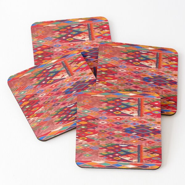 Item preview, Bright orange maya textile vintage mexican embroidery maximalist decor  designed and sold by T-Mex.