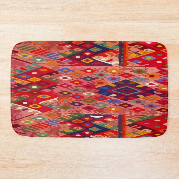 Item preview, Bright orange maya textile vintage mexican embroidery maximalist decor  designed and sold by T-Mex.