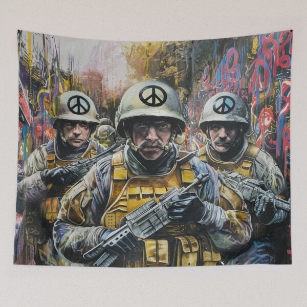 Item preview, Banksy Street Art Soliders Peace designed and sold by martin max.