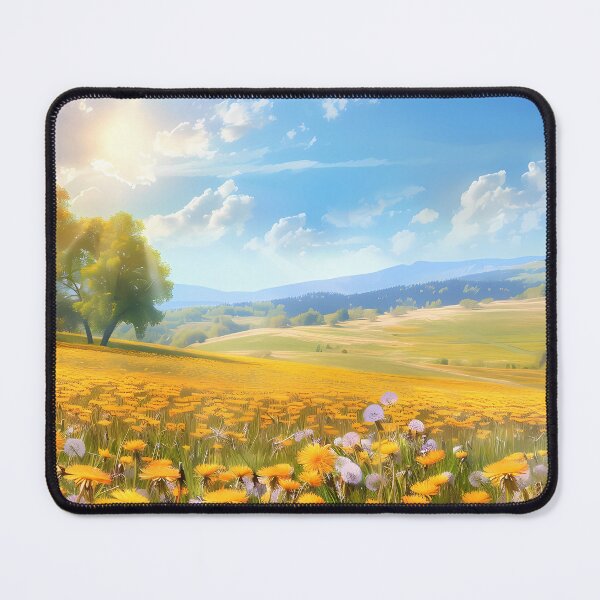 Item preview, Spring landscape with blooming dandelions designed and sold by sakurashorty.