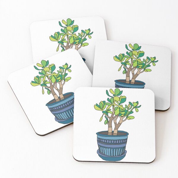 Item preview, Jade plant in multi-blue pot designed and sold by mclotts.