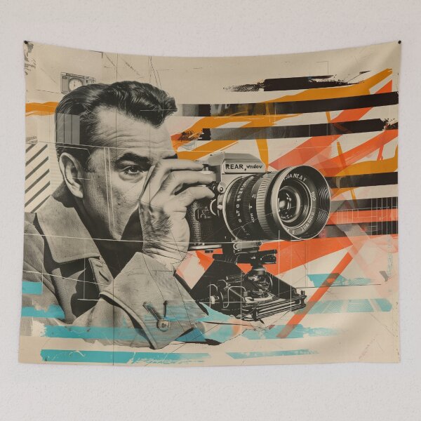 Item preview, Retro Rear Window Hitchcock Inspired Retro Pop Art designed and sold by Mystikos Art.