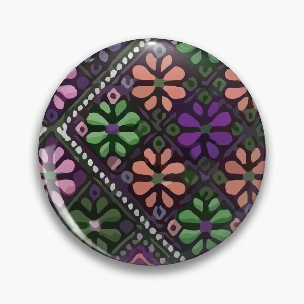 Item preview, Mexican flowers colorful embroidery boho chic folk art designed and sold by T-Mex.