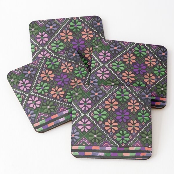 Item preview, Mexican flowers colorful embroidery boho chic folk art designed and sold by T-Mex.