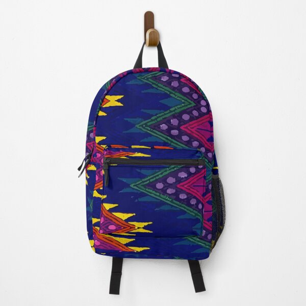 Item preview, Colorful chevron vibrant blue embroidery maya textile maximalist decor designed and sold by T-Mex.