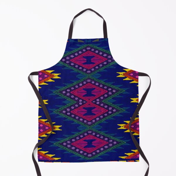 Item preview, Colorful chevron vibrant blue embroidery maya textile maximalist decor designed and sold by T-Mex.