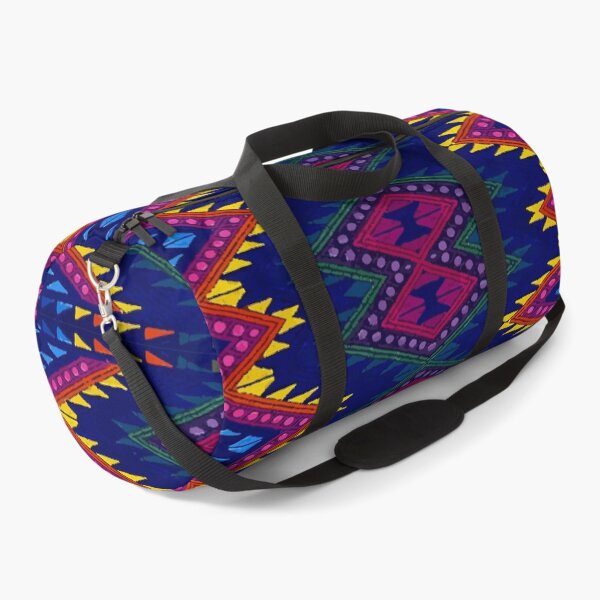 Item preview, Colorful chevron vibrant blue embroidery maya textile maximalist decor designed and sold by T-Mex.