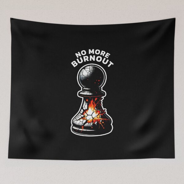 Item preview, Pawn decides no more burnout, chess piece illustration designed and sold by Dizartico.