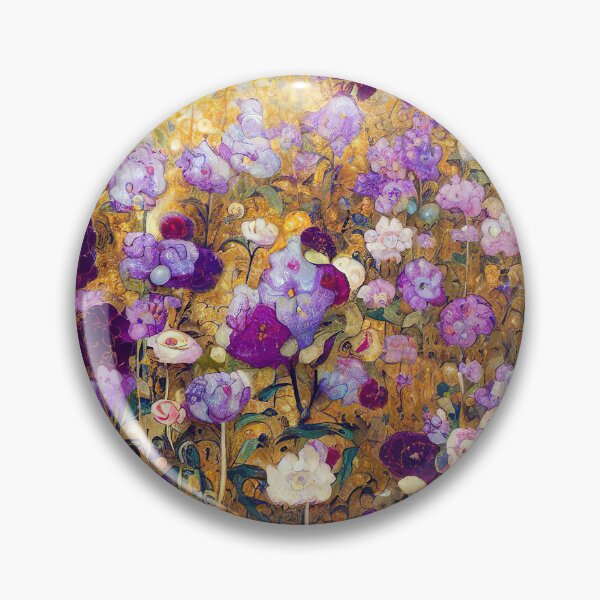 Item preview, Gustav Klimt Purple and Gold Flower Garden designed and sold by maniacfitness.