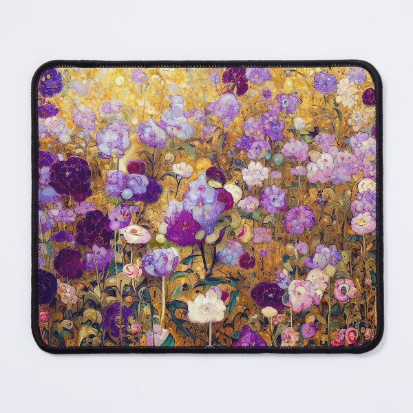 Aperçu de l'œuvre Jardin de fleurs violet et or Gustav Klimt créée et vendue par maniacfitness.
