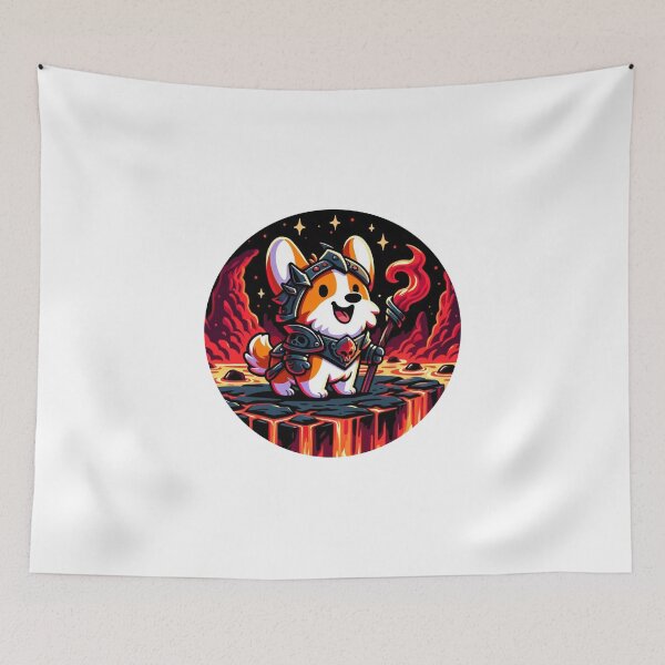 Item preview, corgi fire knight designed and sold by FerdiEverywhere.