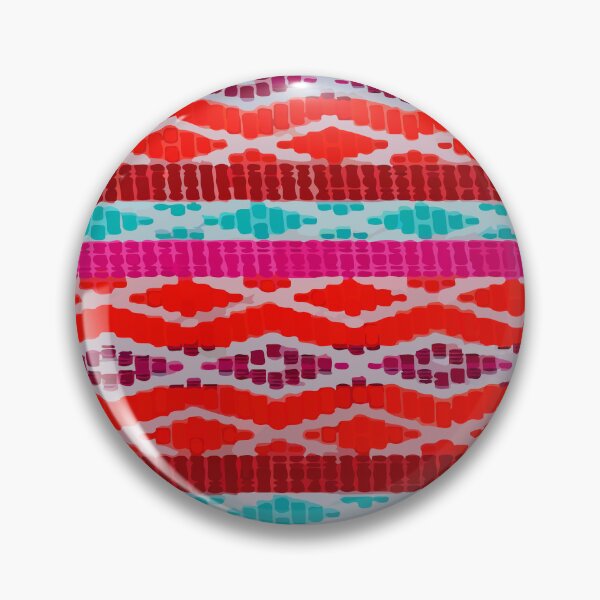 Item preview, Pink orange vibrant embroidery hand stitch textile folk art bold decoration designed and sold by T-Mex.