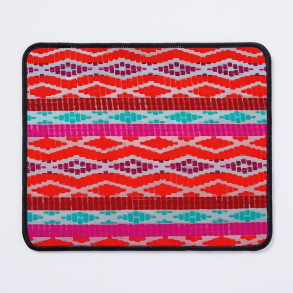 Item preview, Pink orange vibrant embroidery hand stitch textile folk art bold decoration designed and sold by T-Mex.