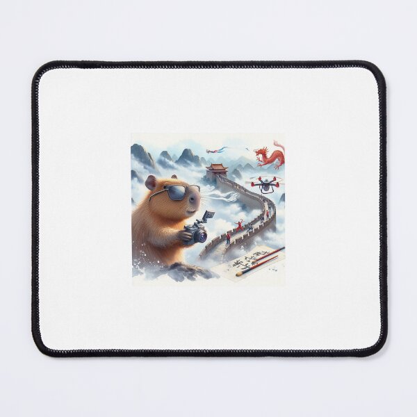 Item preview, Capybara Flying a drone at The Great Wall2 designed and sold by Capybara Art Lover.