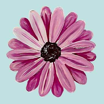 Artwork thumbnail, Pretty Pink and Purple Daisy Flower with Blue by Bekah Grace