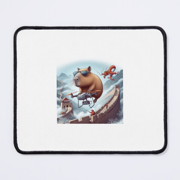 Item preview, Capybara Flying a drone at The Great Wall3 designed and sold by Capybara Art Lover.