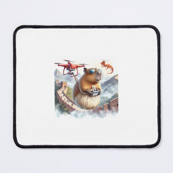 Item preview, Capybara Flying a drone at The Great Wall5 designed and sold by Capybara Art Lover.