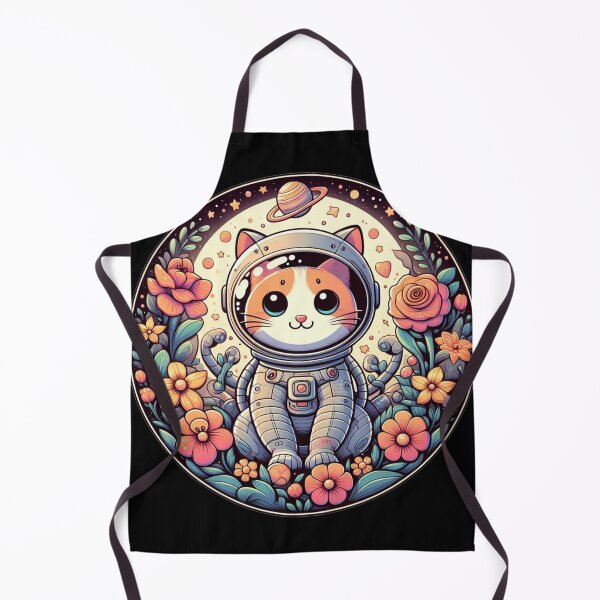 Item preview, astronaut cat surrounded by flowers designed and sold by Anime9122.