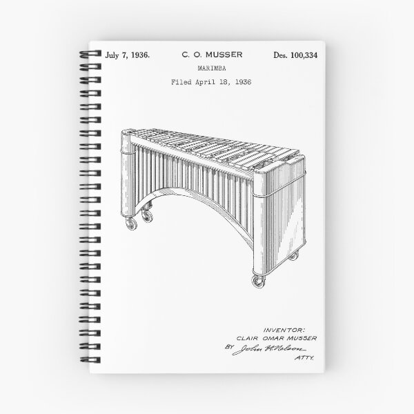 Item preview, Marimba 1936 Vintage Patent Art White Background designed and sold by Peek-Designs.