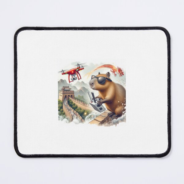Item preview, Capybara Flying a drone at The Great Wall6 designed and sold by Capybara Art Lover.