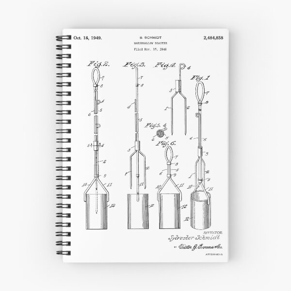 Artikelvorschau, Marshmallow Röster Patent Kunst Poster Weißer Hintergrund entworfen und verkauft von Peek-Designs.