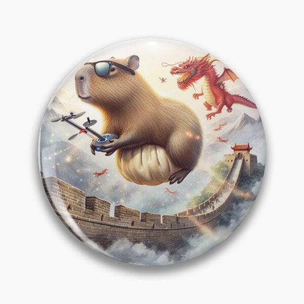 Item preview, Capybara Flying a drone at The Great Wall7 designed and sold by Capybara Art Lover.