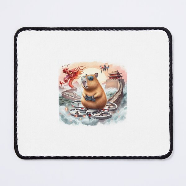 Item preview, Capybara Flying a drone at The Great Wall8 designed and sold by Capybara Art Lover.
