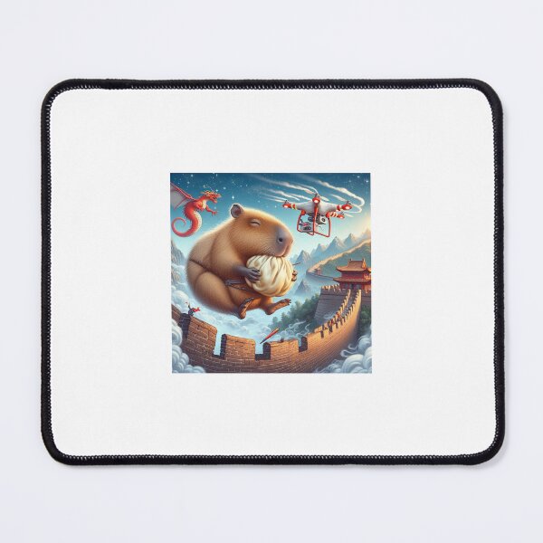 Item preview, Capybara Flying a drone at The Great Wall9 designed and sold by Capybara Art Lover.