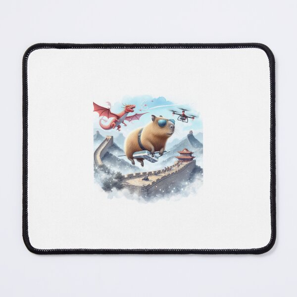 Item preview, Capybara Flying a drone at The Great Wall10 designed and sold by Capybara Art Lover.