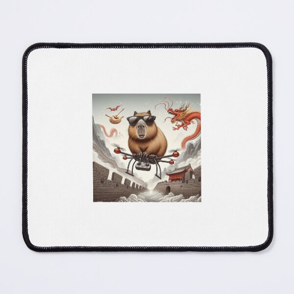 Item preview, Capybara Flying a drone at The Great Wall11 designed and sold by Capybara Art Lover.
